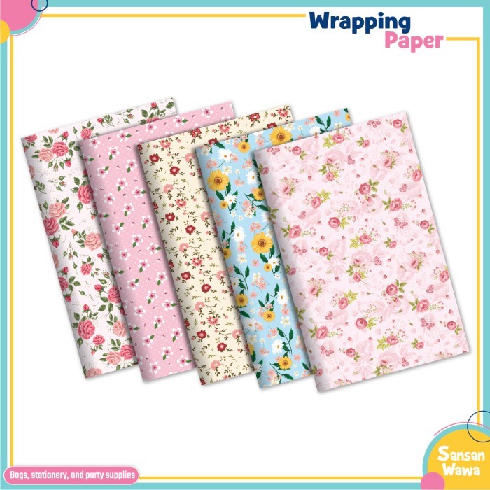 Kertas Kado Jumbo Wrapping Paper Sansan Wawa Grosir Min Order 1000 Lbr