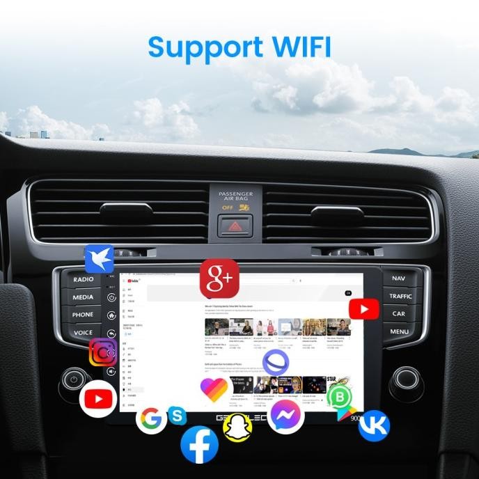 GEARELE Head Unit Double DIN Android 11 Bluetooth Wifi GPS 7 9 10 inch