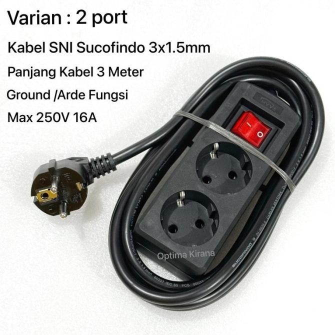 Stop Kontak Arde Socket Kabel Listrik 16A Power Strip Terminal Saklar