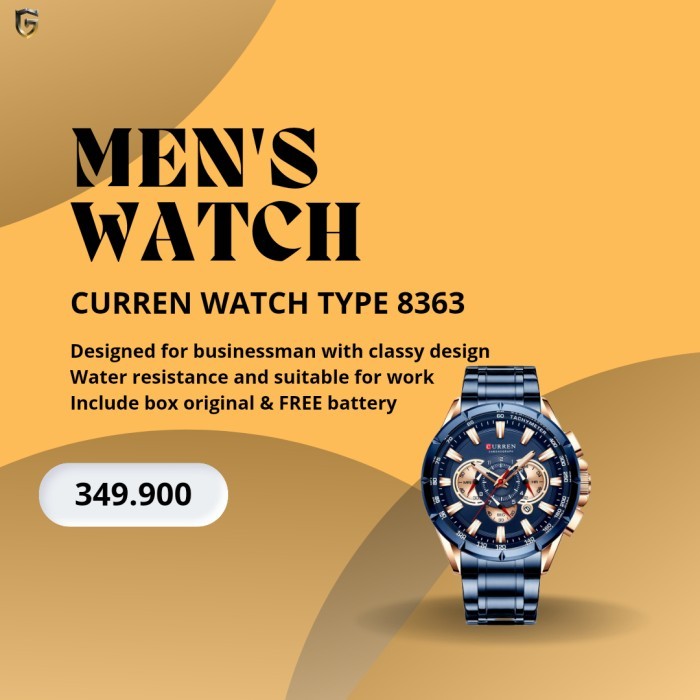 Curren 8363 Jam Tangan Pria Analog Stainless Steel Chronograph Aktif