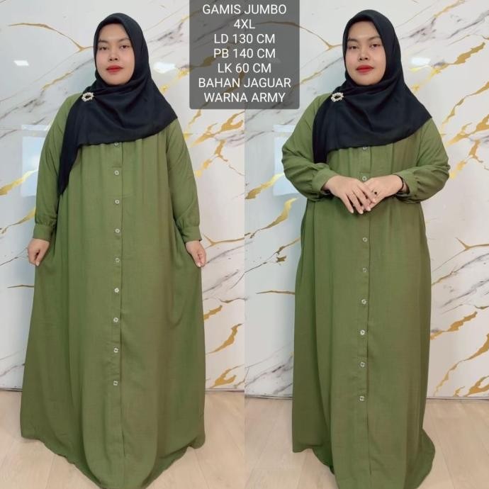 Gamis Jumbo Wanita Ld 130 Cm Model Simpel Elegan Original
