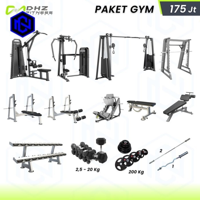 Ylia Paket Gym Dhz/ Paket Alat Fitness 200Juta Dhz