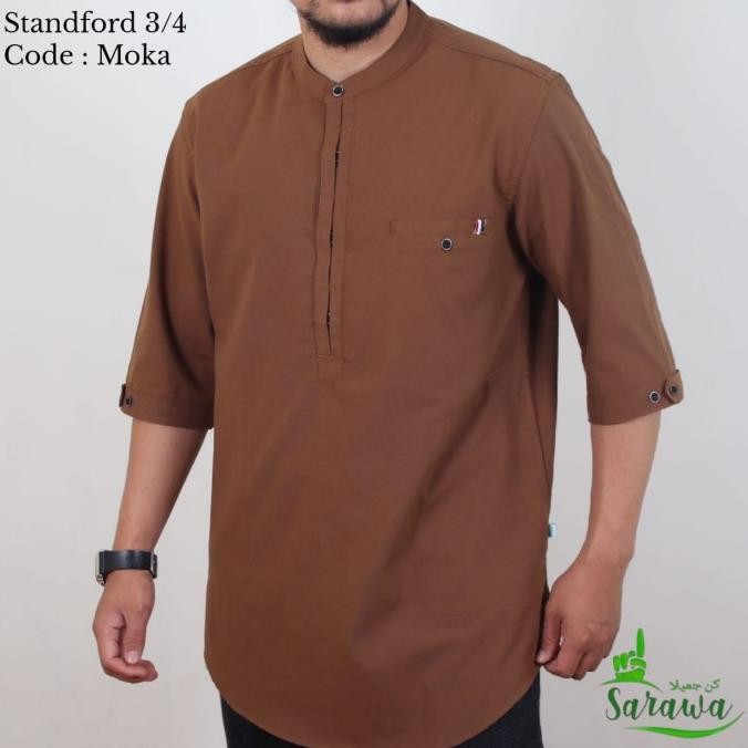 Kurta 3/4 Sarawa Original Katun Oxford Stanford Baju Koko Muslim Qurta Pengiriman Cepat
