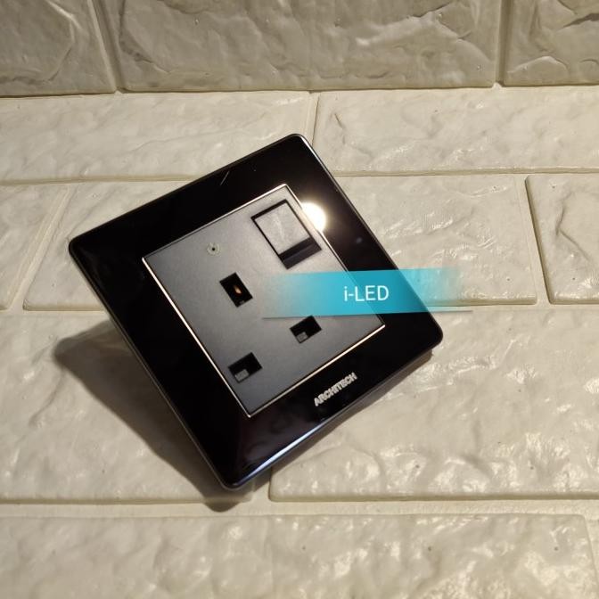 Sale Stop Kontak Ac Dengan Saklar Neon Architech Diamond Black Stopkontak