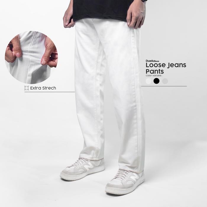 Treegoud~Celana Baggy Jeans Hitam Pria Loose Jeans Broken White Celana Jeans Panjang Celana Gombrong