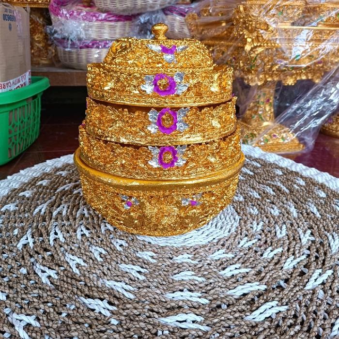 terbaru  bokor fiber bulat susun 3 28cm ready