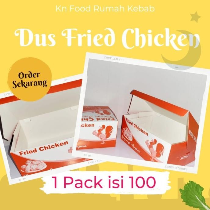 

READY KEMASAN DUS FRIED CHICKEN 100 PCS - BOX KARDUS AYAM FRIED CHICKEN