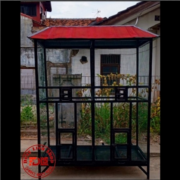 Sale Terbatas Kandang Burung Besar Cat Hitam Sekat 2 Aman