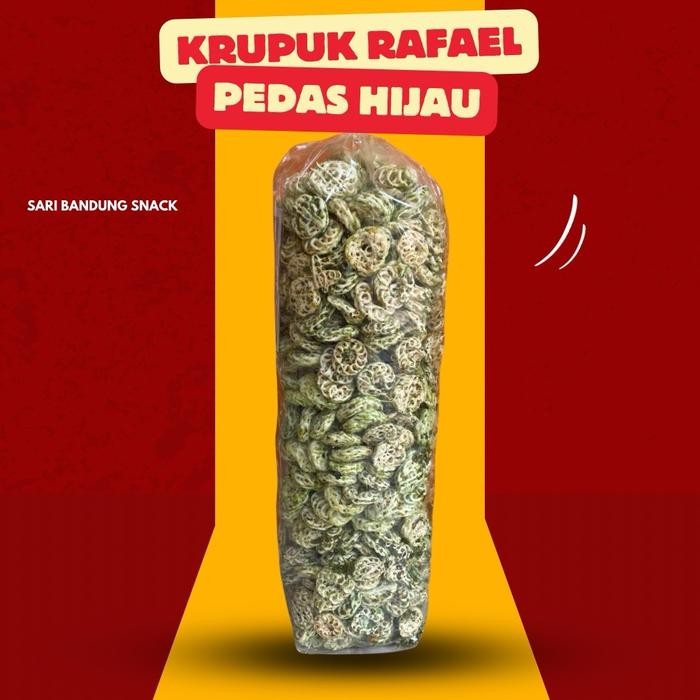 

PROMO PROMO 1 kg Kerupuk seblak rafael hijau pedas mawar daun jeruk kerupuk viral rafael cemilan