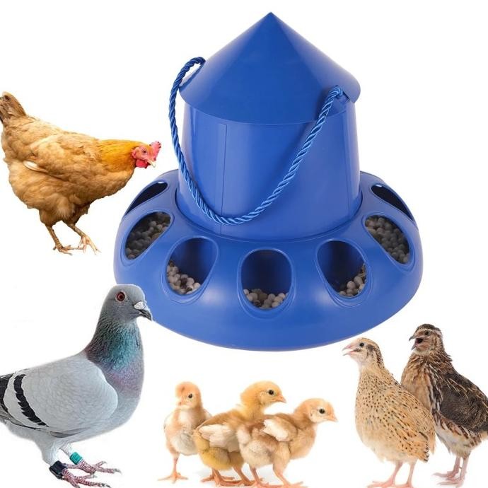 

READY TEMPAT MAKAN AYAM BURUNG BEBEK UNGGAS LANYARD CHICKEN AUTOMATIC 11 HOLE FEEDER POULTRY FEEDING BUCKET BOWL PIGEON QUAIL FOOD DISPENSER | 2.034.0976 | DW-05985