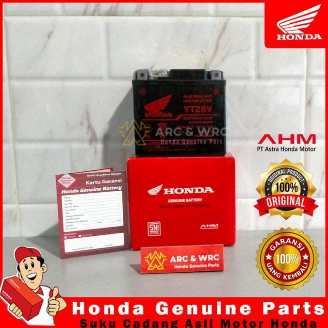 Ori - Aki / Accu AHM Honda YTZ6V GTZ6V Vario 125 150/CB 150R/Beat FI/PCX