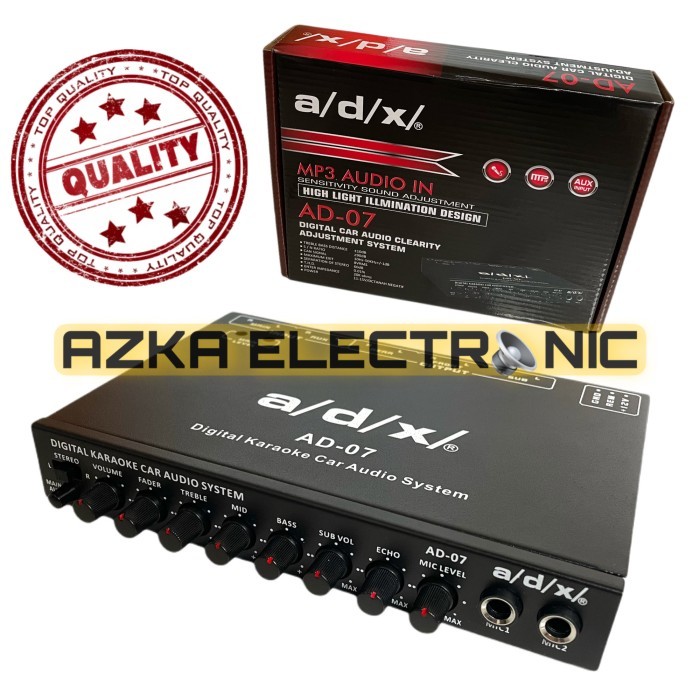 Preamp Parametrik Equalizer Tone Control Karaoke Mobil Adx 07