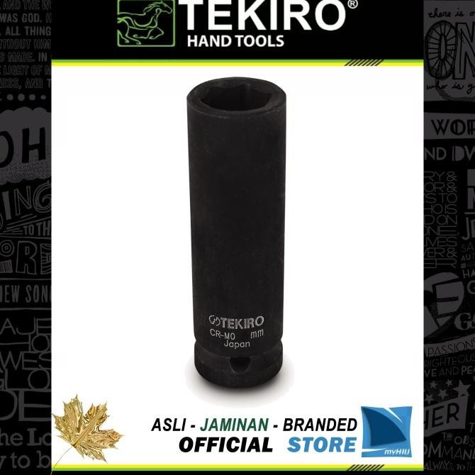 Produk Baru Kunci Sok 22 mm PANJANG Hitam Stang 1/2" inch 6 PT Deep Impact TEKIRO