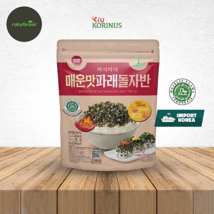 

EKSLUSIF K-Badamoa Crispy Seasoned Laver (Spicy) 35g / Rumput laut pedas makanan korea