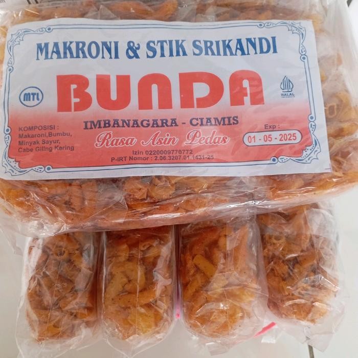 

BERMUTU Makaroni Bunda Isi 20 Pcs - Snack Makanan Ringan - Food Pedas Asin mentah organik halal
