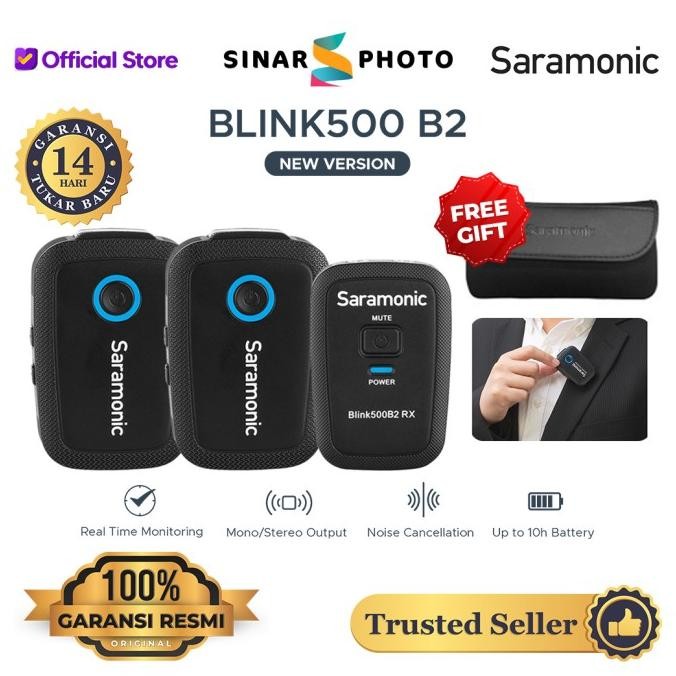 Saramonic Blink500 B2(Tx+Tx+Rx) Dual-Channel Wireless Microphone New Stok