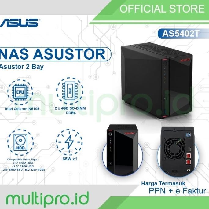 CO ASUSTOR NAS AS5402T Asustor 2 Bay 8GB