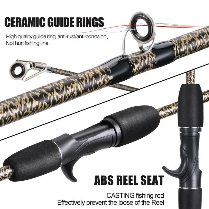 Sougayilang joran pancing set 1.8m Fiber Kaon Reel Pancing 7.2:1 GR Reel BC Gagang Kiri/Kanan 8-10Kg