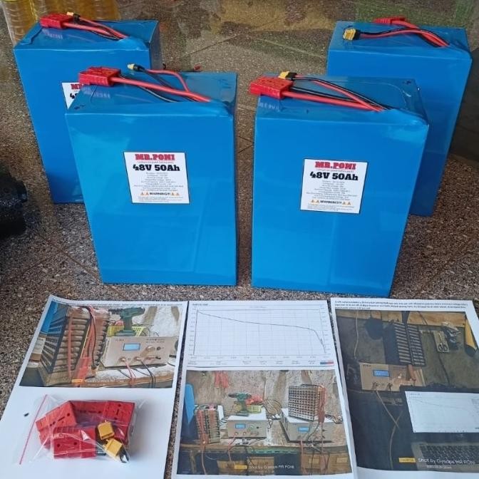 TERBARU - Battery Pack Custom 18650 12v/24v/36v/48v/72v 10-30Ah/40Ah/50Ah/100Ah