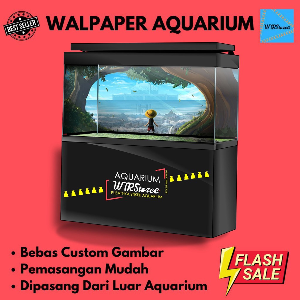 stiker aquarium skotlet aquascape motif one piece monkey d luffy hd wallpaper thumb