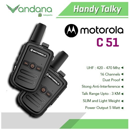 Ht Handy Talky Motorola C 51 Mini Walkie Talkie 5 Watt