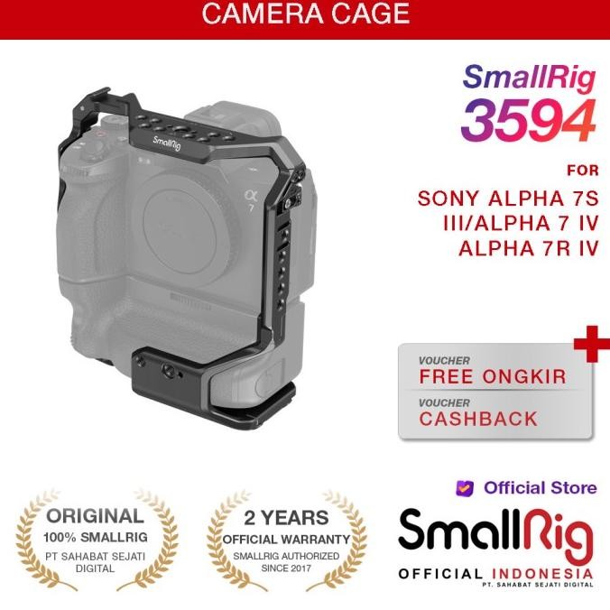 Smallrig Cage Sony A7Rv A7 Iv A7S Iii A7R Iv A1 With Vg-C4Em Grip 3594 New Stok