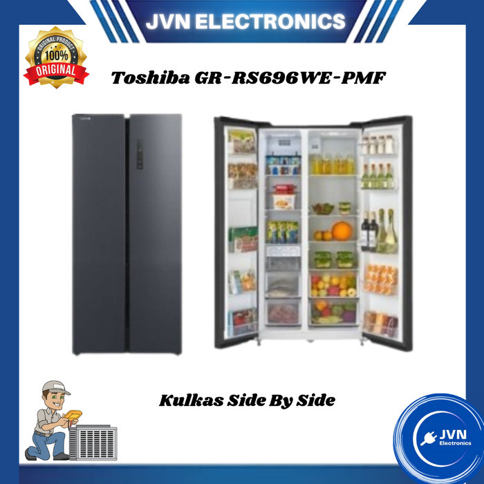 KULKAS SIDE BY SIDE TOSHIBA GR-RS696WE-PMF