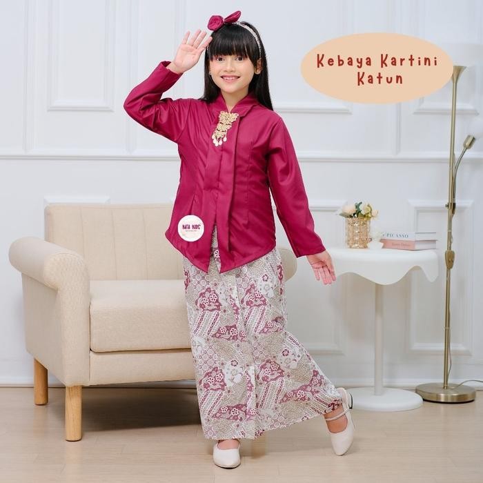 Kata Kids Kebaya Kartini Anak Katun Panjang/Setelan Kebaya Anak