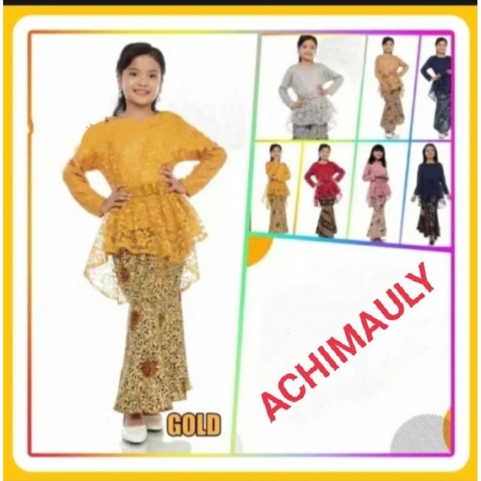 Siapkirim Setelan Baju Kebaya Brokat Anak Perempuan/ Kebaya Gotik Anak