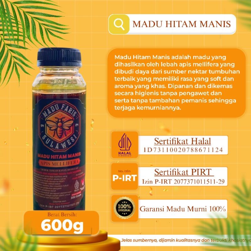 

MADU HITAM MANIS | MADU APIS MELLIFERA 600G