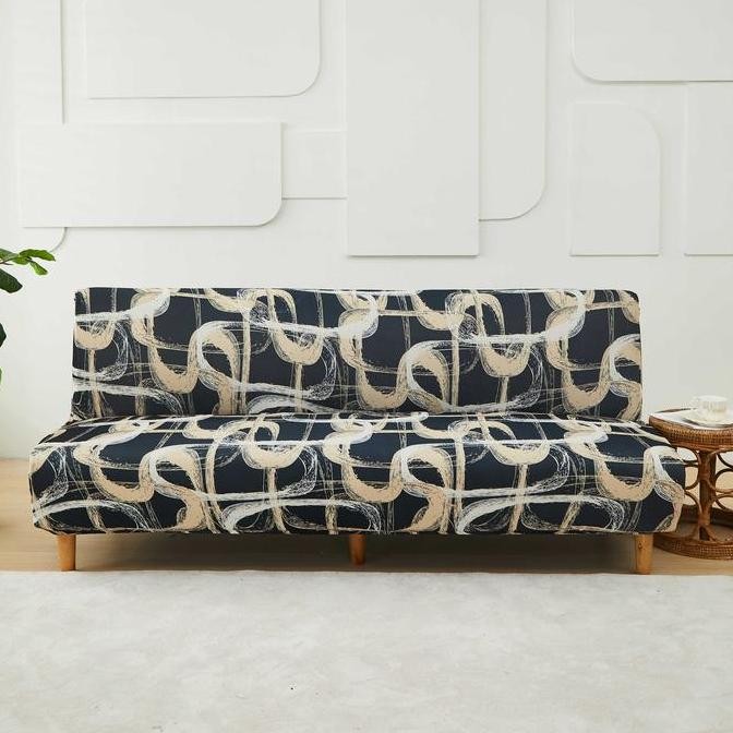 Elastic Vintage Sofa Bed Cover / Penutup Sarung Sofa Bed Elastis Shabby Floral Scandinavian kain P64