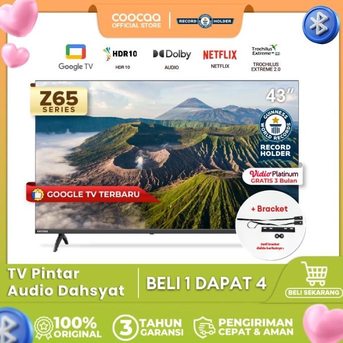 [+ BRACKET] COOCAA 43 inch GOOGLE TV-2K LED-TV (COOCAA 43Z65) Siap Kirim