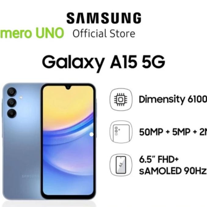 terbaru samsung a15 5g 8/256gb garansi resmi -blue -ram 8gb 256gb free charger