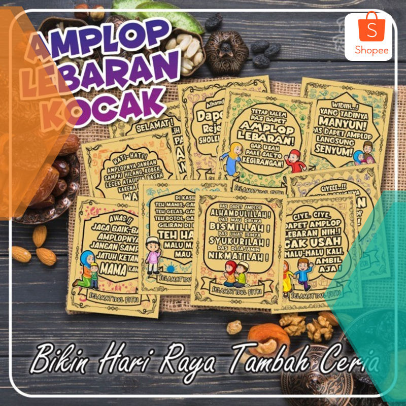 

Grosir Amplop Lebaran Kocak Amplop Idul Fitri Lucu Angpao Angpau - Motif Acak Amplop + Bubble Elegan