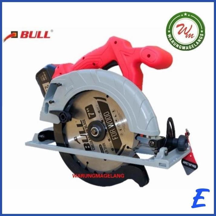 | WUN | MESIN GERGAJI KAYU BULL 7 INCH BATERAI CIRCULAR SAW CORDLESS BL588
