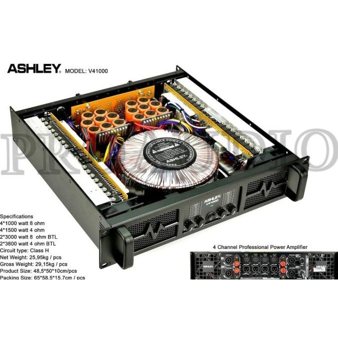 Power Amplifier Ashley V41000 V 41000 V-41000 4 Ch Original New Stok