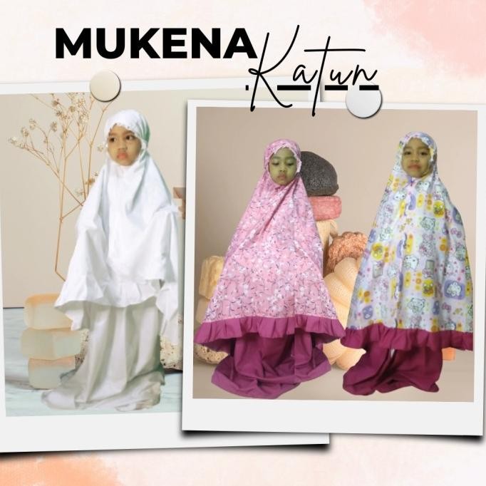 MUKENA ANAK BALITA KAIN KATUN PUTIH POLOS WARNA MOTIF MUKENA MANASIK MUKENA ANAK LEBARAN 2025 BUSANA