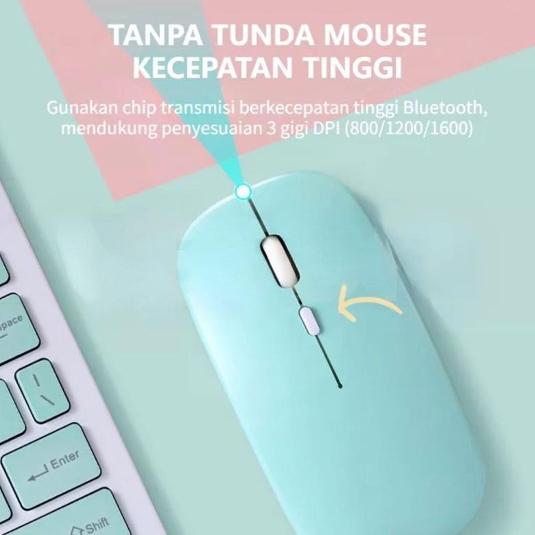 Mouse Dan Keyboard 3 In 1 10 Inci Ringan Portabel/Keyboard Bluetooth Dan Mouse Wireless Portable Pc 