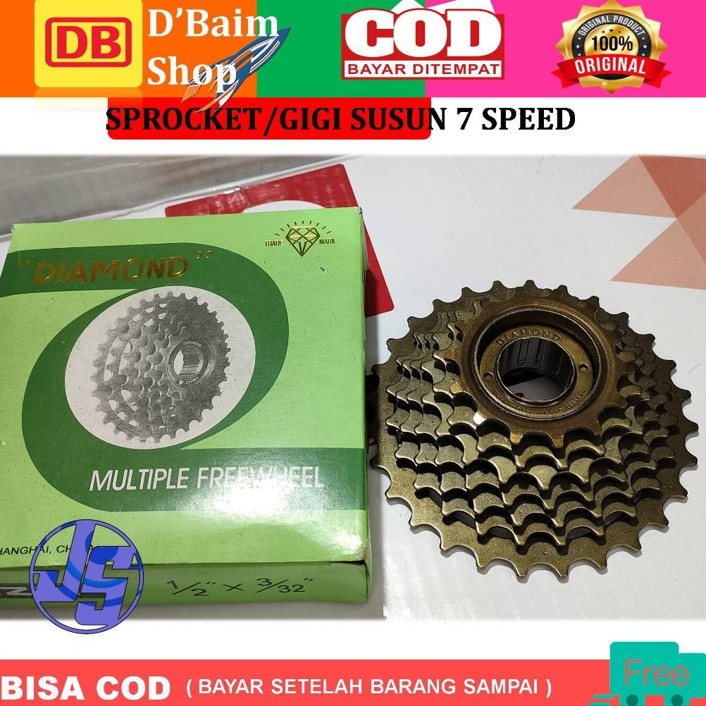 Gear Sepeda 7 Speed Drat Ulir Diamond Sprocket Freewheel 7 Speed Sepeda Gunung Lipat Minion Ctb Mura