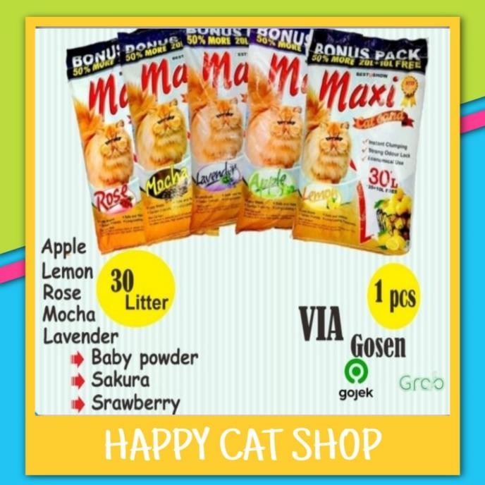 

Produk Baru!! (gojek,grab)Pasir maxi 30liter Pasir aroma lemon/jeruk