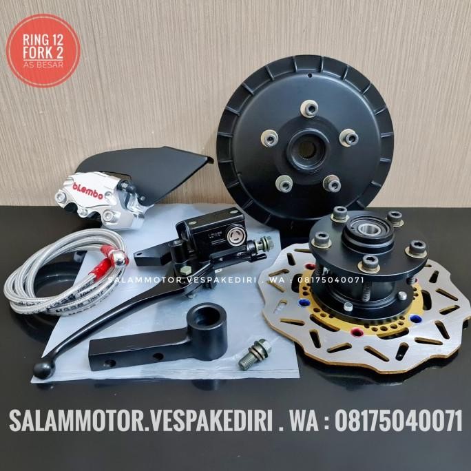 adaptor tromol vespa ring 12 depan belakang vespa upgrade ring12 px xl Original dan Terpercaya