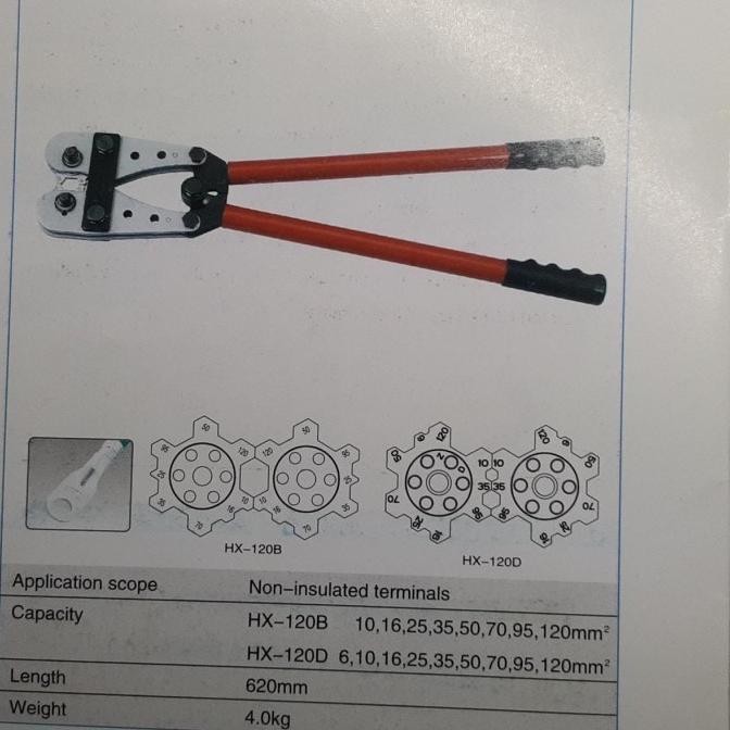 "'''] Tang press skun 10-120mm crimping tool hx120b