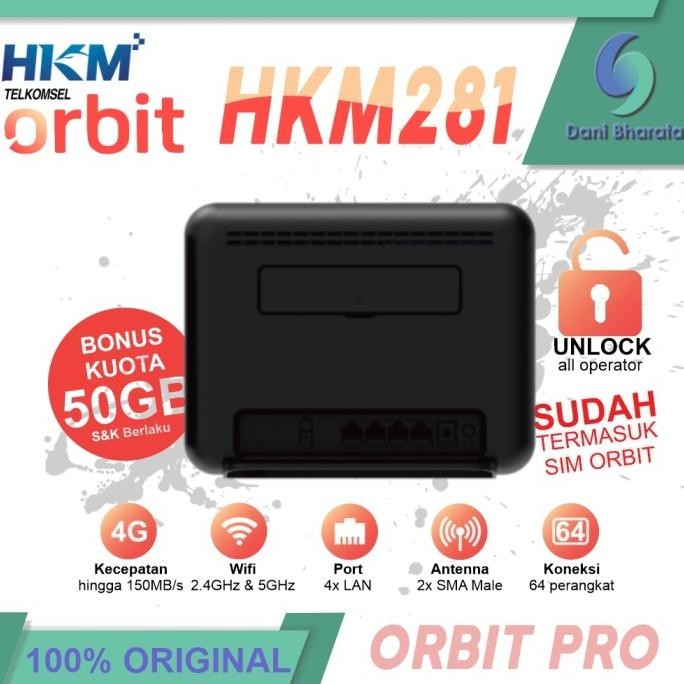 CO Telkomsel Orbit Pro HKM281 Modem Router Free Kuota 50GB Unlock Router