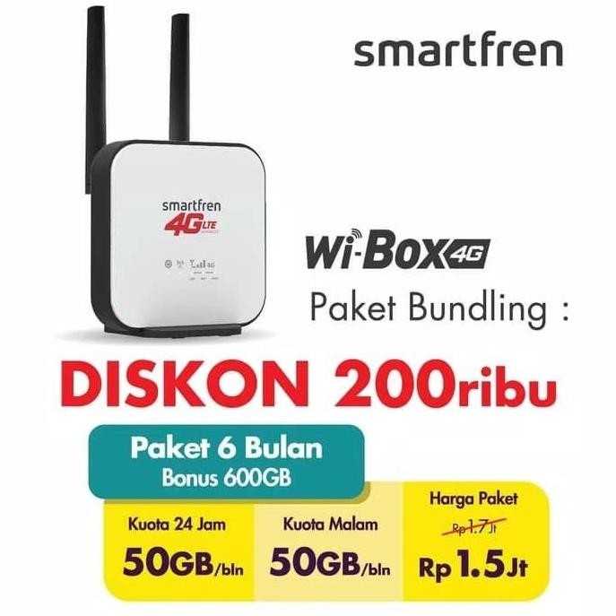CO Home router Modem Wifi 4G Smartfren Mifi Wibox Paket 600GB 180 HARI..