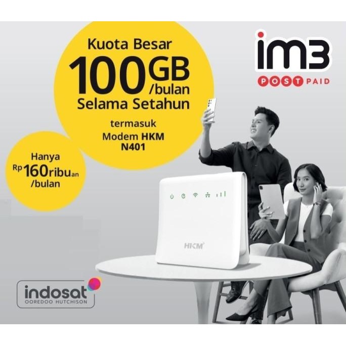 CO HKM N401 MODEM WIFI 4G HIGH SPEED HOME ROUTER BUNDLING INDOSAT IM3