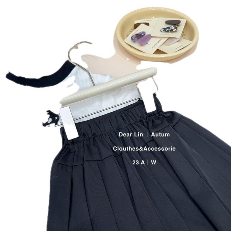 Terlaku. Setelan Anak Perempuan Import Rok Plisket Kancing Rib Flower Terbaru Fashionable