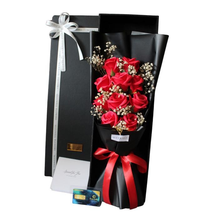Siap Kirim Hadiah bunga bouquet buket bunga sabun import lampu valentine box