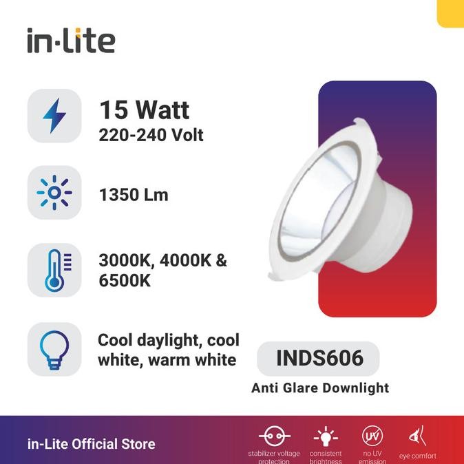 Lampu - In-Lite Lampu Downlight Anti Glare Inds606