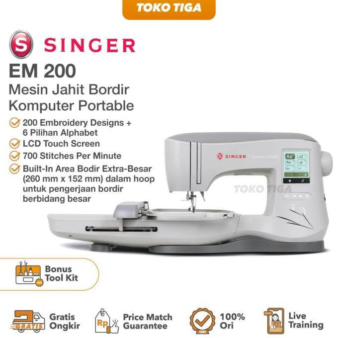Mesin Jahit Bordir Komputer SINGER EM 200 / EM200 Quantum Stylist