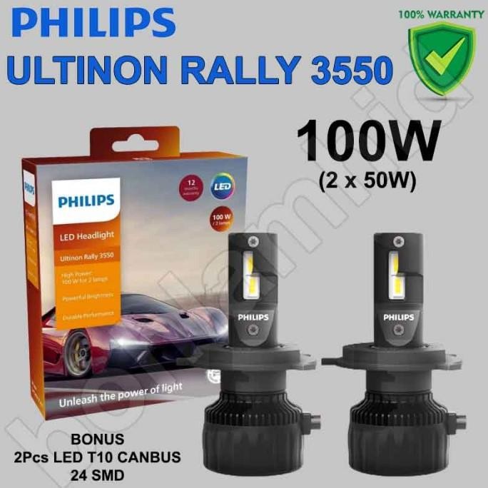 Lampu - Led Philips H4 Hi/Lo Ultinon Rally Lampu Led Mobil 100 Watt 9000Lumens